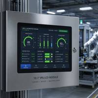 Modul LCD IPS LEEHON 10.1 Inci 1280x800 Layar HD 250 Nits Terlihat di Bawah Sinar Matahari 50 PIN LVDS Panel Pemasangan Industri HMI Kiosk