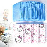 Bavoirs dentaires en gros, personnalisables, imprimés, médicaux, en rouleau, imperméables, noirs et roses, jetables