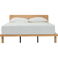 Cama de Plataforma de Roble Macizo Minimalista de Grado Comercial al por Mayor, Ecológica y Duradera, para Proyectos de Muebles de Hotel y Apartamento, Cama Personalizada