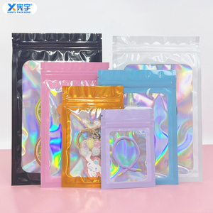 Bolsa Holográfica Autosellable con Cierre, Bolsa de Aluminio Laminado para Joyería con Ventana Transparente para Estuche de Teléfono, Llavero - Product Image 4