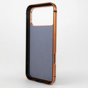 Étui de téléphone portable magnétique à cadre métallique en aluminium de luxe pour <span class=keywords><strong>iPhone</strong></span> 17 15 16 Pro Max PC fond de panier housse de protection antichoc - Product Image 5