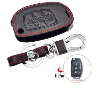 Keyyou — housse de protection pour porte-clés de voiture, étui en cuir véritable, pour <span class=keywords><strong>Hyundai</strong></span> I20, I30, I35, I40, <span class=keywords><strong>IX20</strong></span>, IX35, solari, Verna, Santa Fe, Creta, I10, Tucson, Elantra - Product Image 1