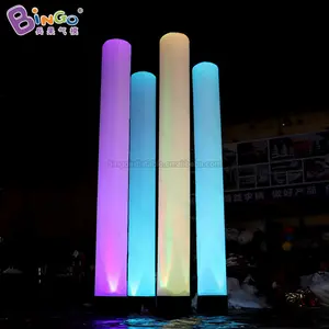 Disesuaikan 4 M tinggi balon tiang lampu Inflatable warna-warni led tabung lampu untuk iklan acara dekorasi