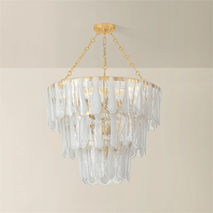 Lustre suspendu en verre transparent de luxe, grand modèle, en verre <span class=keywords><strong>mutant</strong></span>, à étages, rond, pour intérieur - Product Image 6