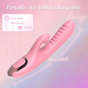 Juguete Sexual de Silicona Impermeable <span class=keywords><strong>para</strong></span> Mujeres y Parejas, Vibrador de Conejo, Estimulador de Clítoris, Dildo con Punto G, Doble Motor, Vibración Potente - Product Image 5