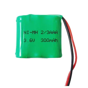 ก้อนแบตเตอรี่3S1P Ni-mh 3.6V 300mAh ก้อนแบตเตอรี่นิกเกิลโลหะไฮไดรด์แบบชาร์จไฟได้3.6V 4.8V 6V 7.2V