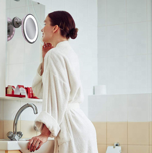 Cuello de cisne Flexible de 10x <span class=keywords><strong>espejo</strong></span> <span class=keywords><strong>baño</strong></span> <span class=keywords><strong>ventosa</strong></span> Led vanidad <span class=keywords><strong>espejo</strong></span> de maquillaje con luces LED - Product Image 2