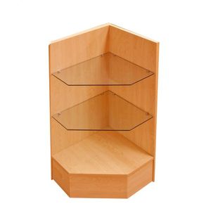 Elegante <span class=keywords><strong>Vitrina</strong></span> <span class=keywords><strong>Esquinera</strong></span> Pentagonal Blanca con Estantes de Vidrio - Product Image 3