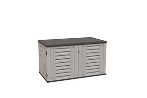 Armoire de rangement extérieure en HDPE écologique, verrouillable, à double <span class=keywords><strong>porte</strong></span>, pour jardin, patio, cour, facile à assembler, 120 gallons, résistante aux intempéries - Product Image 2