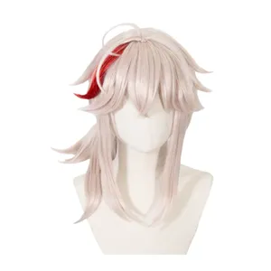 วิกผมคอสเพลย์ ND Kaedehara <span class=keywords><strong>Kazuha</strong></span> จากเกม Genshin Impact  แบบตาข่ายสีชมพู  ความหนาแน่น 130% ใยสังเคราะห์ทนความร้อนสูง ผลิตด้วยเครื่องจักร - Product Image 5