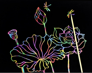 Juego de 10 hojas de pintura para rascar para niños, cartas de papel con grafiti, Color arcoíris mágico, juguete de dibujo - Product Image 5