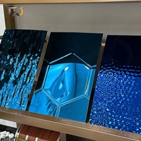 Panneau mural décoratif en acier inoxydable à ondulation d'eau en métal gaufré 3D Série 300 Services de coupe et de pliage inclus