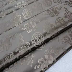 Tejido de brocado de seda tradicional transpirable al por mayor brillante y pesado Jacquard para mujeres y hombres, ropa Kimono