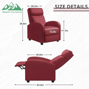 Sillón Reclinable de Tela Gris de Alta Calidad Más Vendido: Sillón Club con Función Extensible y Control Remoto Manual - Product Image 6
