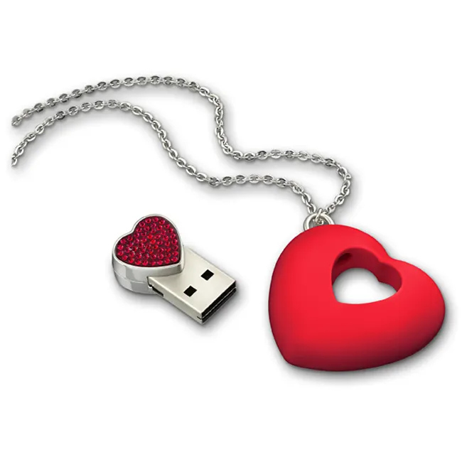 Christmas gift Crystal Heart Necklace USB Flash Drive