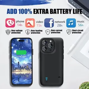 Étui de batterie 10000 mAh pour iPhone 16 Plus 17 Air 15 14 13 Mini 12 11 Pro <span class=keywords><strong>Max</strong></span> X <span class=keywords><strong>XS</strong></span> XR <span class=keywords><strong>XS</strong></span> 6 6S 7 8, chargeur de batterie, batterie externe - Product Image 2