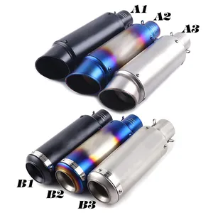 51mm 60mm Universal Motorcycle Dirt Bike Exhaust Systems Escape Pipe Db Killer Silencer Fz6 Cbr125 Trk502 Cb190r exhaust systems