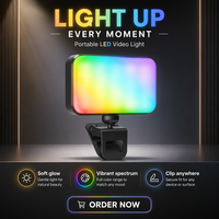 Lampe d'appoint LED portable en plastique pour téléphone portable, rotation à 360°, température de couleur réglable, 4W DC5V, éclairage photographique