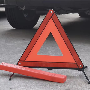 Panneau de signalisation routière d'urgence extérieur, triangle de signalisation de véhicule, réfléchissant rouge, pliable et portable - Product Image 1