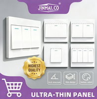 Interruptores de Luz LED de Pared de Alta Calidad, 86*86mm, 1/2/3/4 Vías, Estándar Universal para Reino Unido y Estados Unidos, para Uso Industrial y Hospitalario