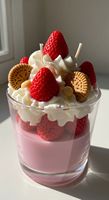 Luxe geurkaars dessertkaars handgemaakte kunstkaars glazen pot roze oranje schattige stijl Valentijnsdag huisdecoratie