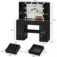 Meilleure Vente 2026 Coiffeuse de Maquillage avec Miroir et Éclairage, Table de Maquillage avec Station de Recharge