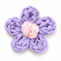 Applique florale en crochet violette pour pinces à cheveux, vêtements, sacs, loisirs créatifs, couture, décoration, 2 x 1,8 pouces, accessoire floral mignon