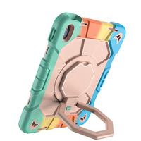 Étui de protection en silicone pour iPad 11e génération A16 avec support rotatif et sangle de maintien, étui de protection pour tablette éblouissant et mignon