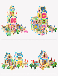 128PCS DIY Children Game Master <strong>of</strong> Architecture Building <strong>Blocks</strong> <strong>Wooden</strong> Construction Kid Toys - Product Image 6