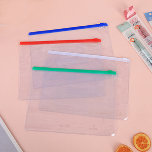 Buste con cerniera in plastica convenienti all'ingrosso A4/A5/A6 astuccio portapenne con cerniera trasparente - Product Image 4