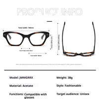 Nuevas Gafas de Moda, Acetato Unisex para Hombre y Mujer, Monturas Ópticas de Alta Calidad y Lujo con Marco Completo