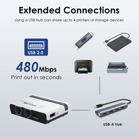 WAVLINK NU516U USB2.0 无线打印机服务器，带 10/100Mbps LAN/Bridge 功能，适用于笔记本电脑和台式电脑，有现货，全新