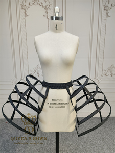 QUEENSGOWN <span class=keywords><strong>Jupon</strong></span> de scène noir et blanc de haute qualité, court, à 4 cerceaux, <span class=keywords><strong>avec</strong></span> armatures, accessoire pour <span class=keywords><strong>robe</strong></span> de scène - Product Image 6