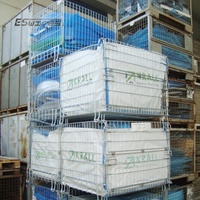 Contenedor Plegable Apilable Galvanizado para Almacenamiento Logístico en Almacén