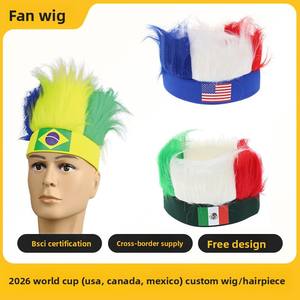 <span class=keywords><strong>2026</strong></span> 미국 캐나다 멕시코 축구컵 가발 & 모자 클럽 팬 헤어 액세서리-조절 가능한 사이즈 직물 소재 - Product Image 2