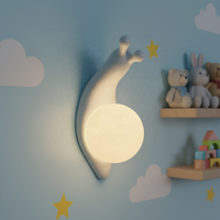 Applique Murale LED en Résine Style Designer, Motif Escargot, Peinte à la Main, avec Détecteur de Mouvement, Intensité Réglable, Lumière Blanche Chaude, Lampe Décorative