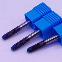 Fraises rotatives en carbure de tungstène 3MM 6MM avec revêtement Bule Nano pour le travail des métaux à haute dureté Ebavurage Boules de fraises