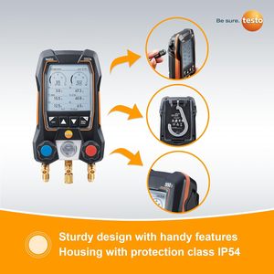Testo 550s Smart Digital Manifold Gauge Set | HVAC Tester with 2x 115i <b>Clamps</b> ABS Material 5W Power 1-Year Warranty - Product Image 4