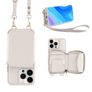 Étui <span class=keywords><strong>de</strong></span> téléphone multifonctionnel en cuir avec bandoulière, porte-cartes et <span class=keywords><strong>coque</strong></span> pour iPhone 17 Air Pro Max - Product Image 5