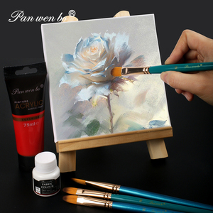 Panwenbo 6 pz spazzola per il viso Set di Nylon rotondo piccolo pennello ad olio pittura ad acquerello pennelli per capelli Kit pennelli per pennelli - Product Image 5