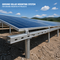 Structure de montage photovoltaïque au sol en acier ZM pré-perforé et rainuré pour rails solaires