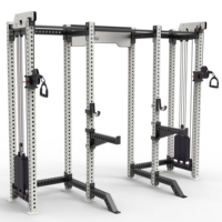 Máquina de gimnasio multifuncional al por mayor: Máquina Smith, equipo de fitness para dominadas y remo bajo, soporte para sentadillas con cables