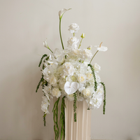 Boule de fleurs artificielles W-D043, boule de fleurs blanc laiteux, nouveau design de boule de fleurs, centre de table pour mariage, décoration de table de fête