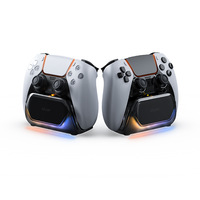Support de charge rapide pour manette de jeu compatible avec éclairage RGB, en matériau ABS, station de rangement pour contrôleur