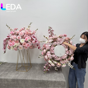 LEDA Valentine'S Day Handmade Soft 60CM Pink <b>Artificial</b> <b>Flower</b> Ball Rose Wedding Centerpiece For Events Decor - Product Image 2