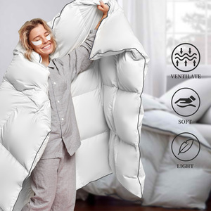 Edredón de Plumón de Ganso, Suave, Cálido, Transpirable, Anti-fugas, Personalizable, Grueso, para Todas las Temporadas, Ropa de Cama de Hotel - Product Image 2