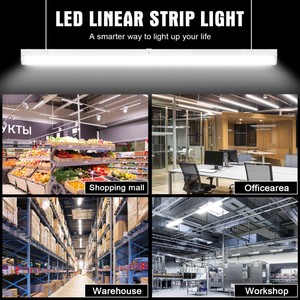 Luminaria LED lineal tipo listón para techo, ajustable, 8 pies, 5 CCT, 140 lm/W, 2700/3500/4000/5000/5700K, para almacenes y tiendas, de American Warehouse - Product Image 5