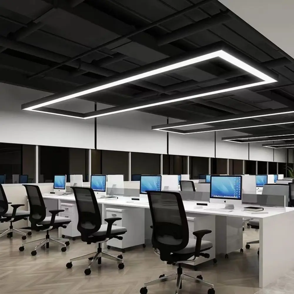 5000Lm Aluminum LED Batten Linear Light Bright Ceiling Suspended Pendant Linkable for Office Chandeliers Pendant Lights