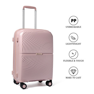 ชุดกระเป๋าเดินทางน้ำหนักเบาหรูหรา 3 ชิ้น วัสดุ PP คลาสสิกเรียบง่าย พร้อมกุญแจรหัสแบบแข็ง ด้ามจับนุ่ม สำหรับการเดินทาง - Product Image 2