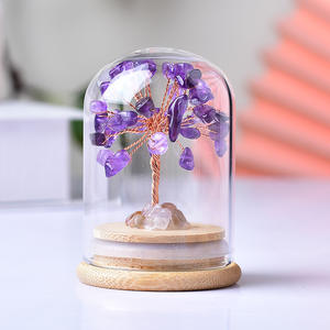 Berbagai macam Penyembuhan Pohon kristal batu permata Chip pohon mawar kristal kerikil pohon dengan penutup kaca - Product Image 2